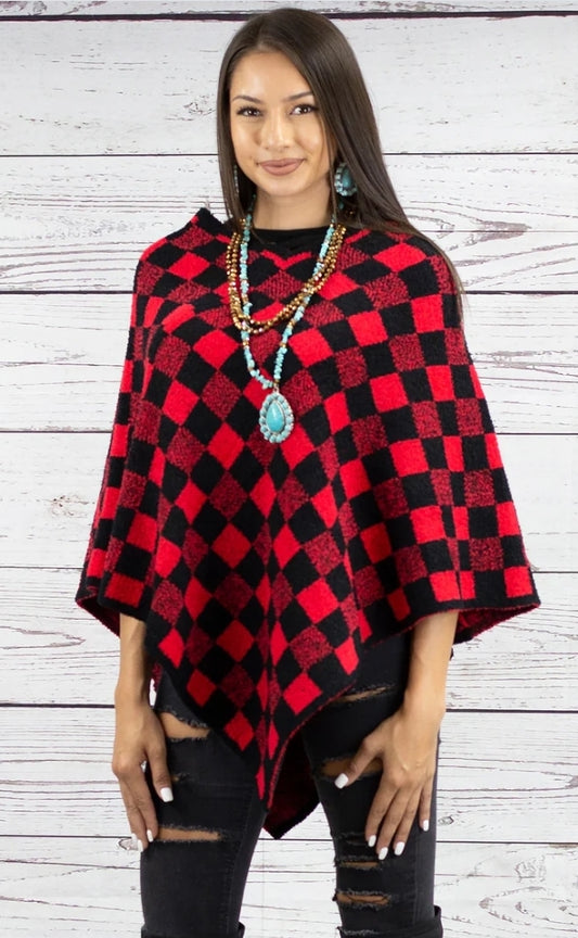 Buffalo Plaid Poncho