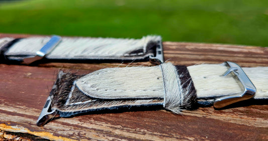 Real leather & hair on hide watch bands